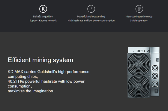 Server del computer di Goldshell KD max 40.2t Kadena del minatore di Blake2s KDA Asic