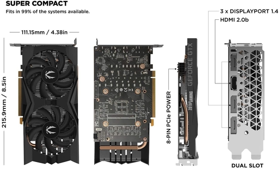carta grafica di GeForce GTX 1660 6GB GDDR5 di gioco di Rig Graphics Card ZOTAC di estrazione mineraria 192Bit